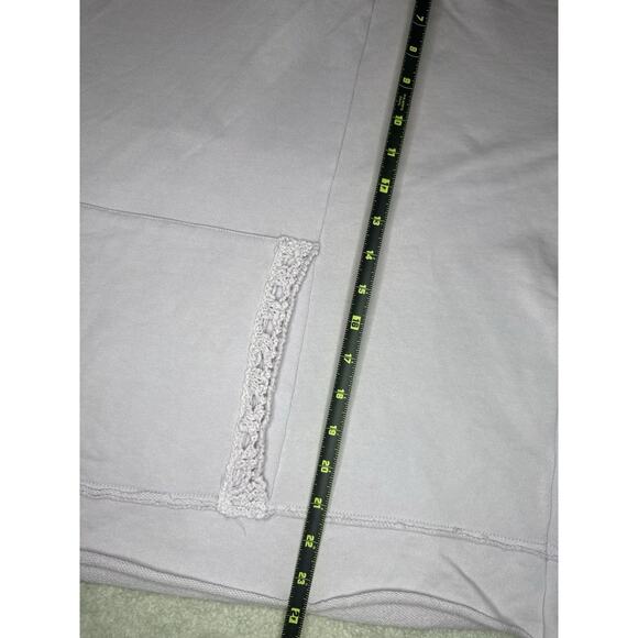 FREE PEOPLE Melody Crochet Swit Lilac Oversized Sweatshirt Small Boho Cozycore - Picture 12 of 13